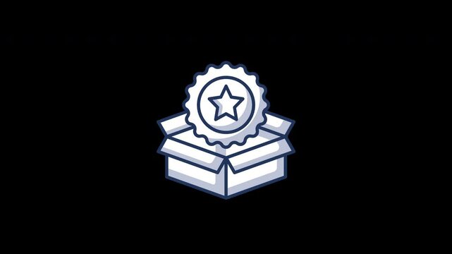 A cartoon box with a star badge on top, symbolizing a gift or reward.