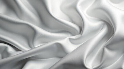 Obraz premium Elegant Draped Silver Fabric Texture Smooth, Luxurious, and Soft Surface for Design Inspiration