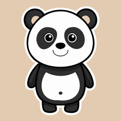 Cute good-natured panda smiles.