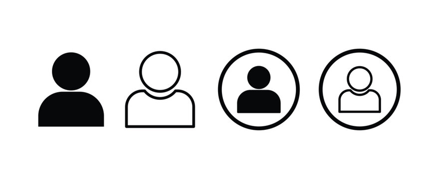 User profile icon set vector. User avatar icon/ button. User icons for app or web site. Person/people profile icon,  Vector illustratio.