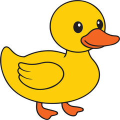 duck line art with colorful