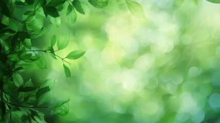 Obraz premium Lush Green Leaves and Soft Bokeh Background