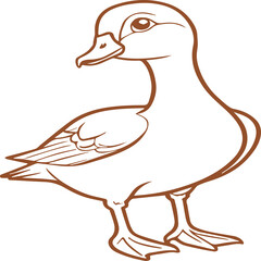 duck line art with colorful