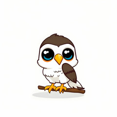 Cute Eagle Bird Cartoon Vector Icon Illustration Animal Nature Icon Concept Isolated Premium Vector