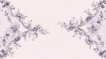 Obraz premium Delicate Purple Floral Swirls Frame Design