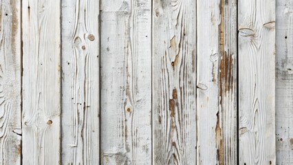 Fototapeta premium Old, rustic white wood wall; textured, weathered planks for a vintage backdrop.