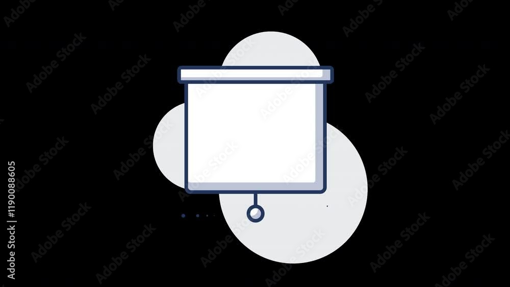 Poster minimalist blank presentation screen set against a simple abstract background.