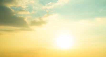 Sky sunset evening background sunrise dusk cloud dramatic orange twilight red warm sunny dawn sunshine romantic calm nature, cloudscape summer autumn spring scene, environment ecosystem energy.