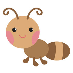 Cute little  ant vector cartoon illustration