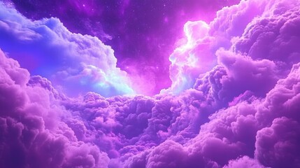 Purple Celestial Dreamscape: A Fantasy Cloudscape above the Stars