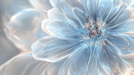 Obraz premium Abstract Pastel Blue Flower Delicate Petals Design