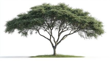 Lush Green Tree Isolated on White Background