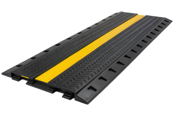 Black and yellow cable protector isolated with transparent background