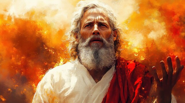 god calls abraham digital watercolor illustration