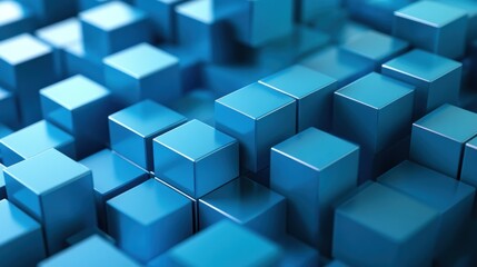 Obraz premium Abstract Blue Cube Pattern