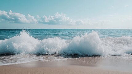 Fototapeta premium Gentle Waves Lapping on Serene Beach