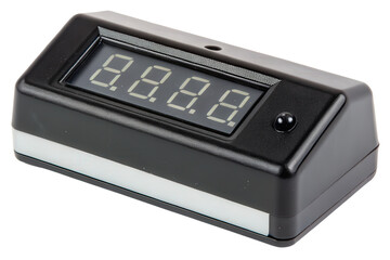 Fototapeta premium Black digital timer with backlight isolated with transparent background