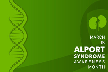Vector illustration for Alport Awareness Month which is held in the month of March every year, it spreads awareness of a rare genetic disease called Alport syndrome