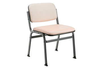 Light pink fabric chair isolated with transparent background