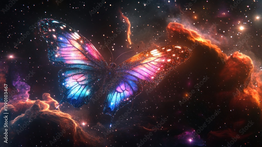Canvas Prints cosmic butterfly nebula: a celestial lepidoptera soaring through the galactic void