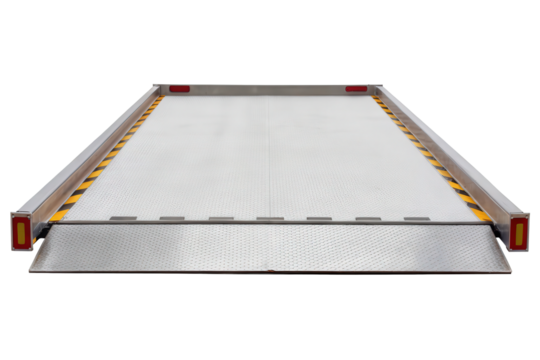 Metal loading dock ramp isolated with transparent background