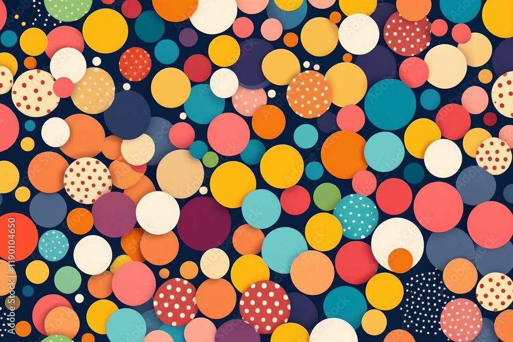 Aufkleber abstract background with colorful circles and seamless pattern