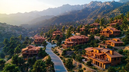 Mountaintop Villas Sunrise Aerial Luxury Resort.