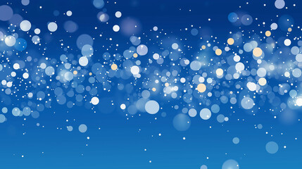Blue Bokeh Background: Abstract image featuring a mesmerizing array of shimmering bokeh lights in varying shades of white and gold, scattered across a rich blue backdrop.