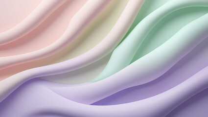 Obraz premium A high-resolution background featuring a clean pastel-colored gradient that transitions from light blush to pale mint green and lavender in a smooth and subtle manner.