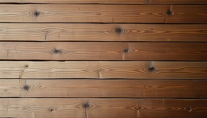 Obraz premium Wooden planks, horizontal lines, rich brown tones, wood grain texture, natural wood pattern, rustic background, warm lighting, close-up view, weathered wood surface, organic material, interior design 