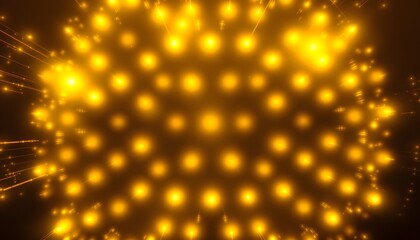 A bright yellow background with many small yellow lights