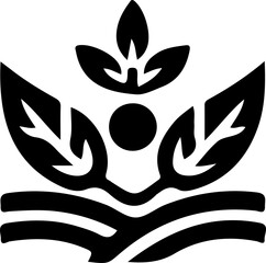 vector illustration sketch silhouette symbol logo icon nature conservation modern abstract for growing company.eps