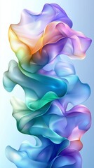 Obraz premium Wavy Paper Abstract Wallpaper in Pink and Blue Generative AI