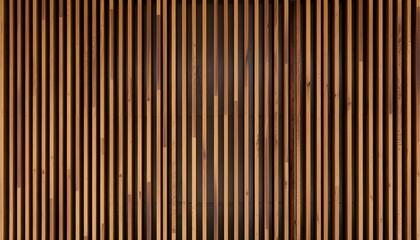Obraz premium Vertical wooden slats, intricate wood grain texture, rhythmic parallel lines, warm brown tones, architectural detail, minimalist pattern, natural material, abstract geometric design