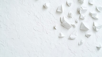 Fototapeta premium White Crumpled Paper Scattered On Textured Background