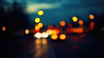 A soft-focus shot of tree lights twinkling in the night, casting a festive glow against a dark sky with room for text