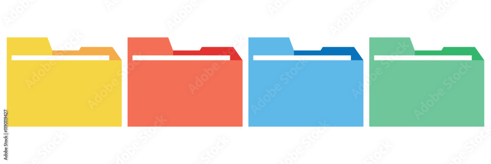 Poster computer file folder icon. document, attachment, folder, page icon symbol. archive storage icon. vec