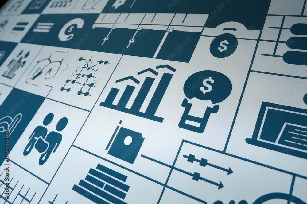 Aufkleber abstract financial data visualization showing growth and progress
