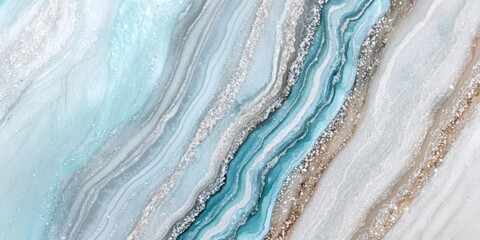 青と白の流れる模様が美しい抽象的なデザイン