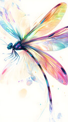 Colorful dragonfly illustration in vibrant hues