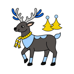 one-continuous-line-drawing-of-Christmas-reindeer