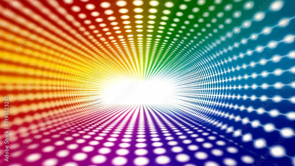 Aufkleber colorful tunnel of light creates a mesmerizing visual effect with bright dots and a vibrant gradient
