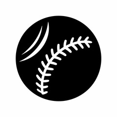 vector-silhouette-of-baseball-ball-sign-flat-vector