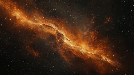 Fototapeta premium Cosmic Nebula Orange Glowing Starscape
