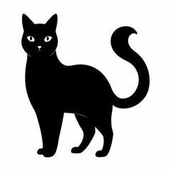 vector-silhouette-of-beautiful-cat--vector-illusory
