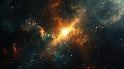 Obraz premium Celestial Nebula Cosmic Dust and Starscape