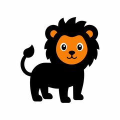 vector-silhouette-of-cute-cartoon-lion-with-big-eye