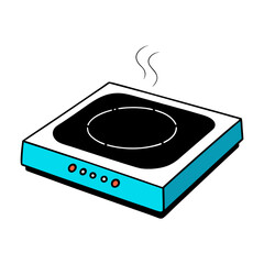 Fototapeta premium vector-silhouette-of--induction-cooktop