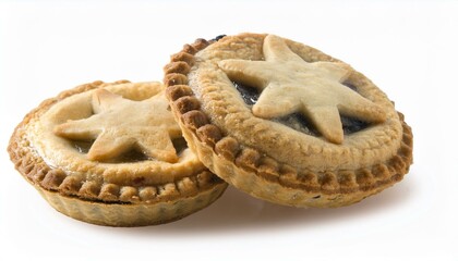 "Homemade All Butter Mince Pie Isolated on White for the Holidays"