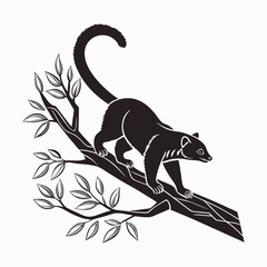 Obraz premium vector-silhouette-of-kinkajou